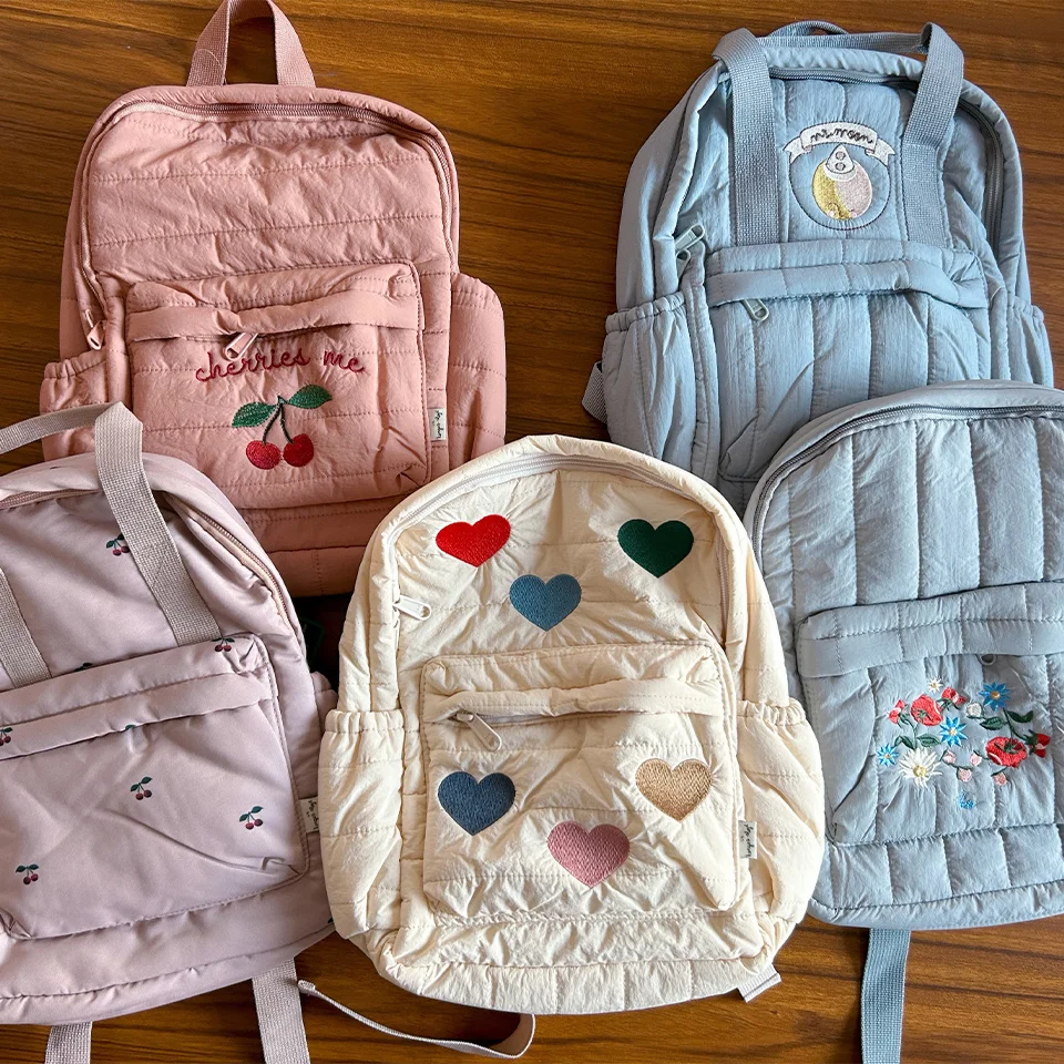 2026 KS Baby Backpack Primary Schoolbag Student Mommy Bag Travel Children Cherry Lemon Waterproof Print Boys Girls Storage Gift