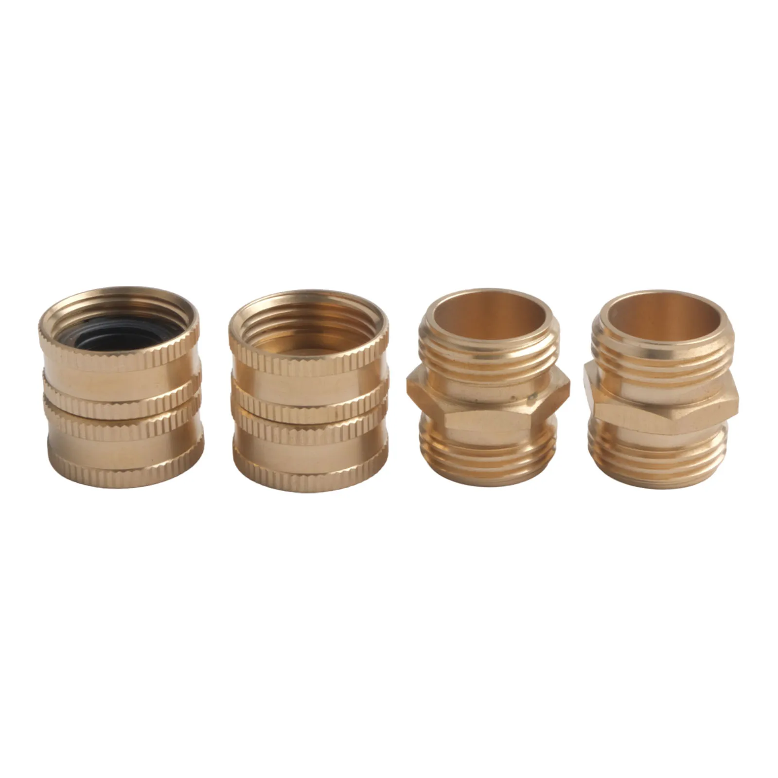 3/4 Inch Garden Hose Adapter Pack 4 Brass Connectors with 6 Washers Effective for All Your Gardening Applications