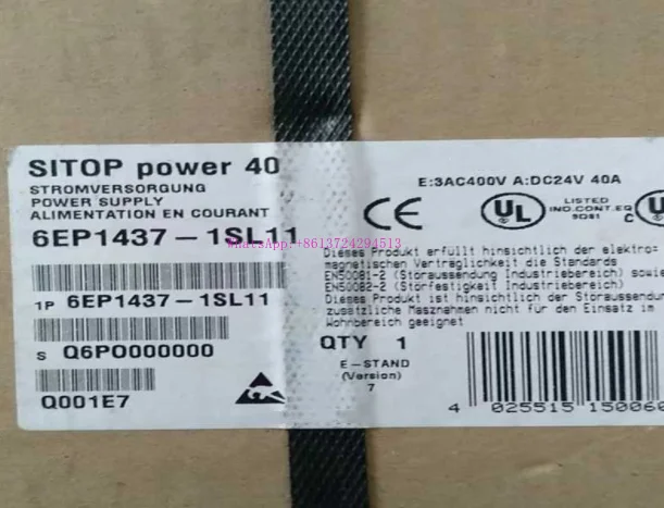 6EP1437-1SL11 SITOP POWER 40, BASIC LINE STABILIZED，Brand new and original