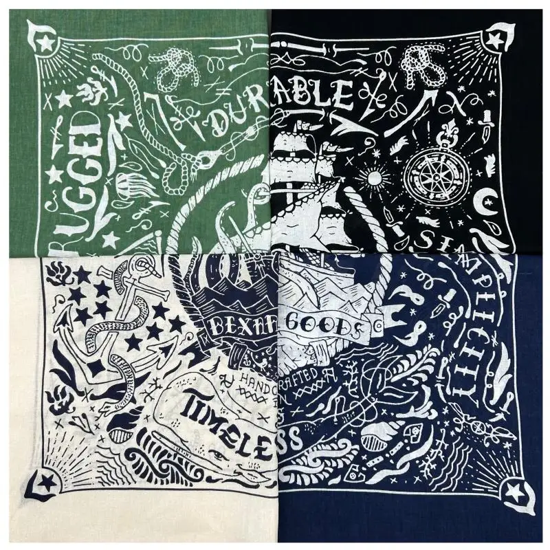 بحري طباعة عالية الجودة الهيب هوب القطن وشاح مربع الرجال باندانا وشاح عقال بيزلي هدايا للبنين/الفتيات