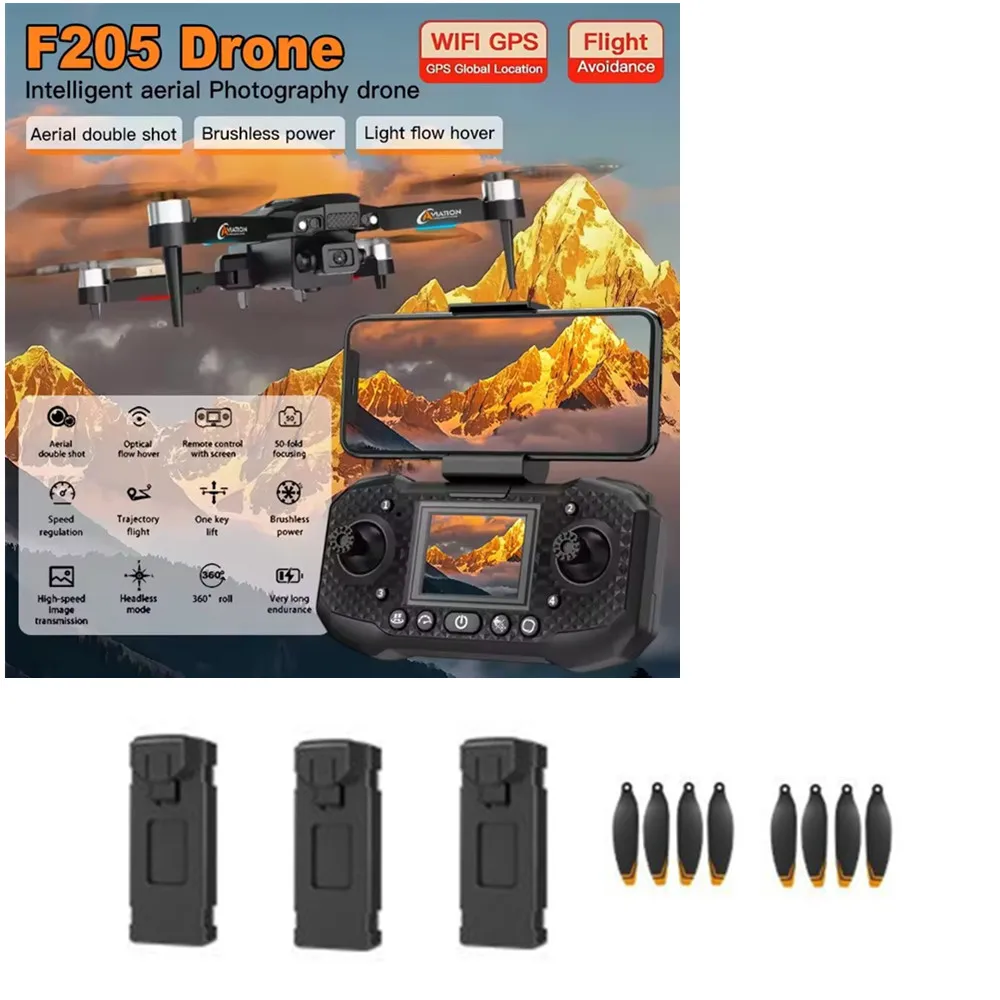 F205 Drone Parts F205 Drone Battery 3.7V 1200mAh Original Accessories / Propeller Blade / Use For F205 Drone