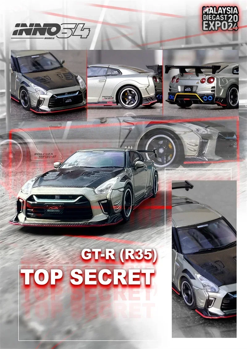 

INNO 1:64 GT-R (R35) TOP SECRET малайзийская модель автомобиля под давлением