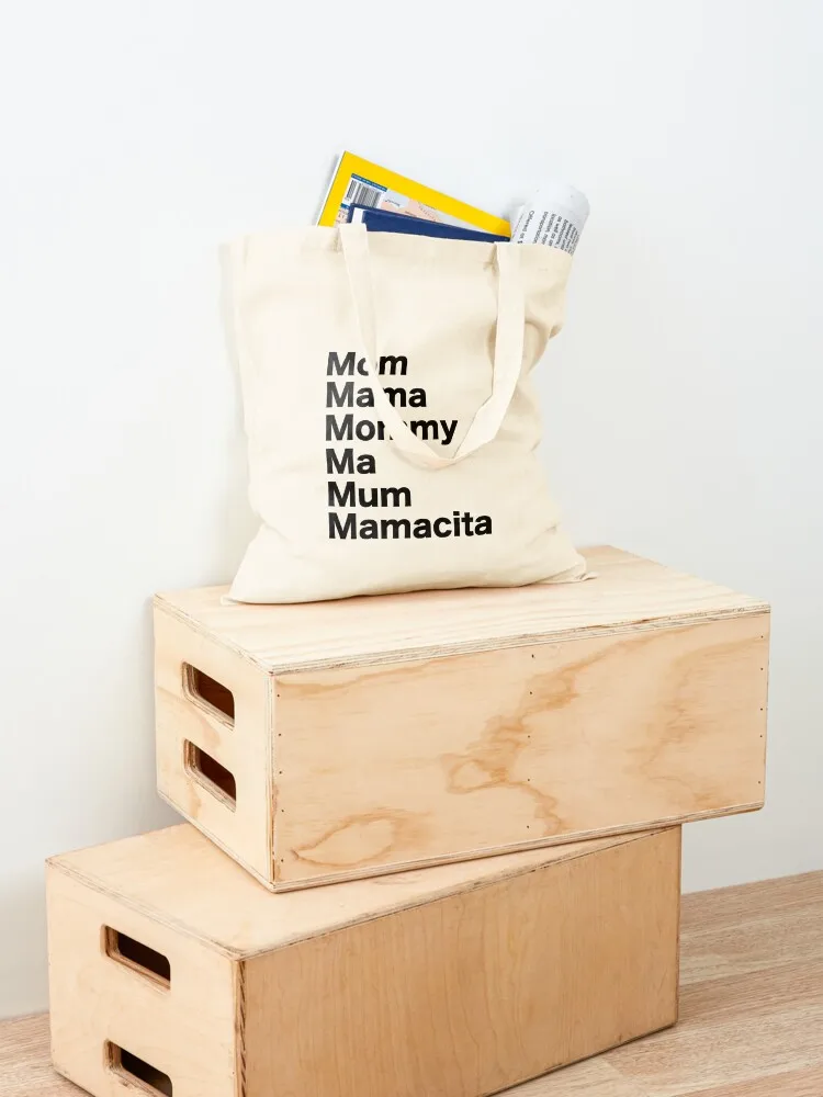 Mom Mama Mommy Ma Mum Mamacita Mother Quote Mother's Day Typography Tote Bag Women's handbag canvas tote bags Eco bag