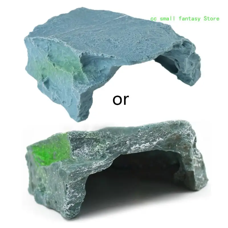 

R3MA Aquariums Rock Stone Cave Resin Decorations Fish Tanks Stone Cave Shelter Fish Hideouts House for Freshwater Saltwater
