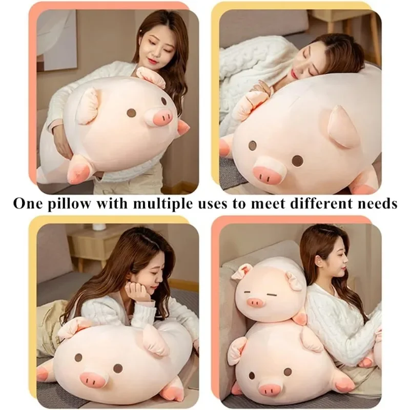 40-50 Cm Roze Varken Knuffels Leuke Ronde Oog Loensen Oog Pluche Pop Zacht Dier Lichaam Knuffelen kussen Voor Kamer Bank Decoratie