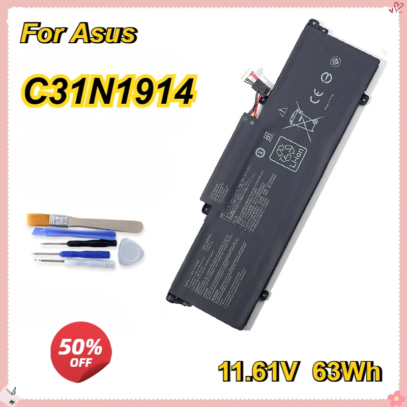 

C31N1914 Laptop Battery for Asus ZenBook 14 UX425QA UX435EAL UX425UG UX435EG U4800EGL 11.61V 63Wh Notebook Battery 3 Cells