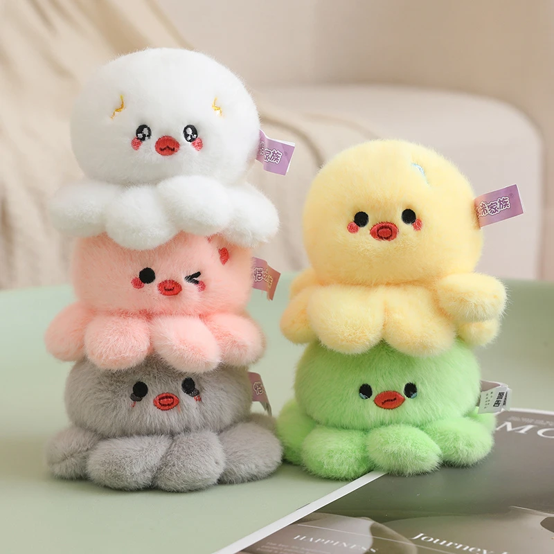 

Hot 10cm Cute Octopus Plush Pendant Toys Soft Stuffed Sea Animal Doll Kawaii Keychain Bag Decoration Small Holiday Child Gifts