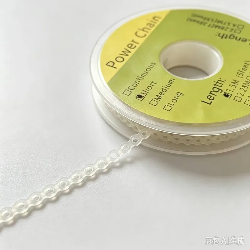 Orthodontic Power Chain Latex Elastic Short Medium Long Spacing 4.57m Roll Teeth Gap Closing Traction Braces Correction Supply