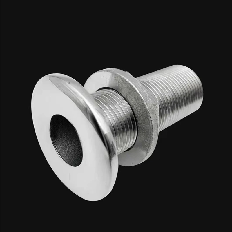 Stainless Steel Boat Marine Drain Vent 1 3/4 3/8 1/2 Inch Yacht Water Outlet Port Bilge Pump Straight Thru-Hull Valve Fitting