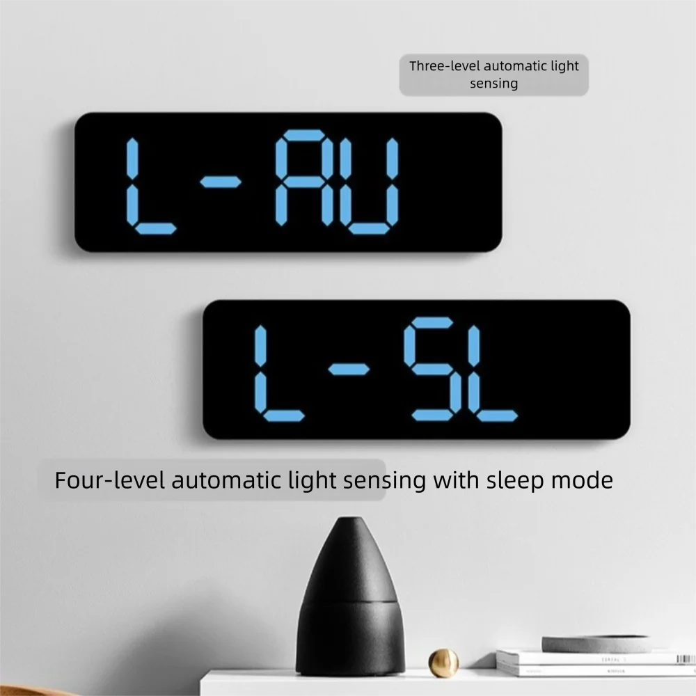 

Adjustable Brightness Large Digital Wall Clock 12/24Hr Format Hanging/Stand LED Electronic Clock Two Alarms
