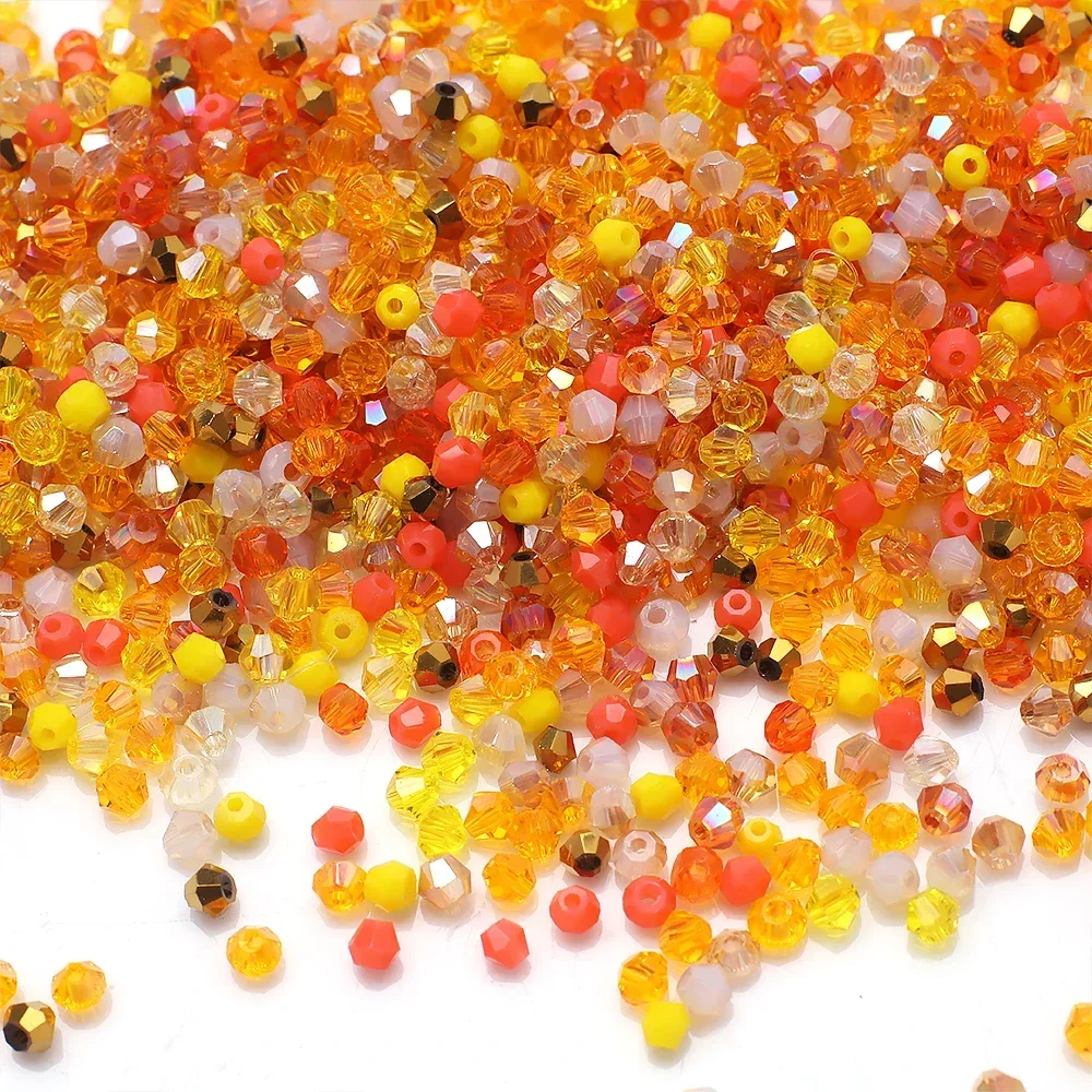 500pcs/Lot Mixed Color 2mm Brown Bicone Beads for Jewelry Making Faceted Glass Crystal Loose Spacer Beaded Crafts DIY Bracelet