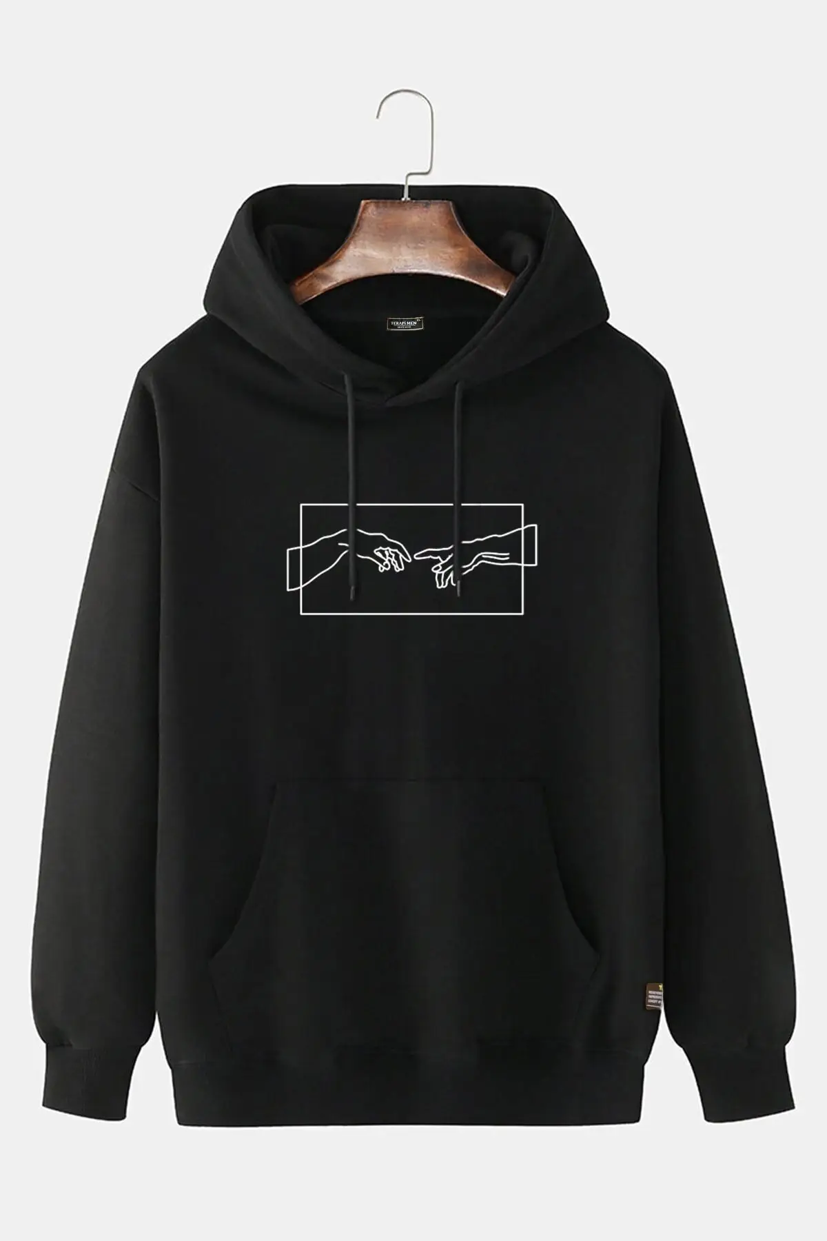 ลึกสีดำ Hoodie Adam 'S Creation พิมพ์ Slim Fit Kangaroo เสื้อกันหนาวสบายๆสไตล์ใหม่แฟชั่น2022 Trend รุ่น