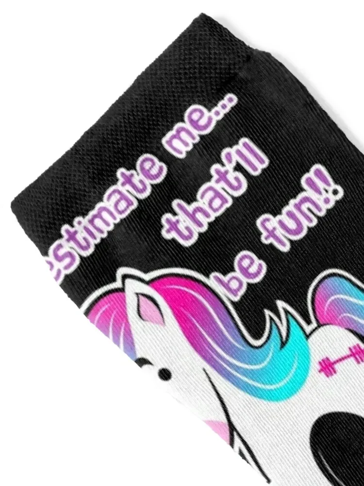 Unicorn Weightlifting Goals Socks cute with print Rugby Boy Socks Women's