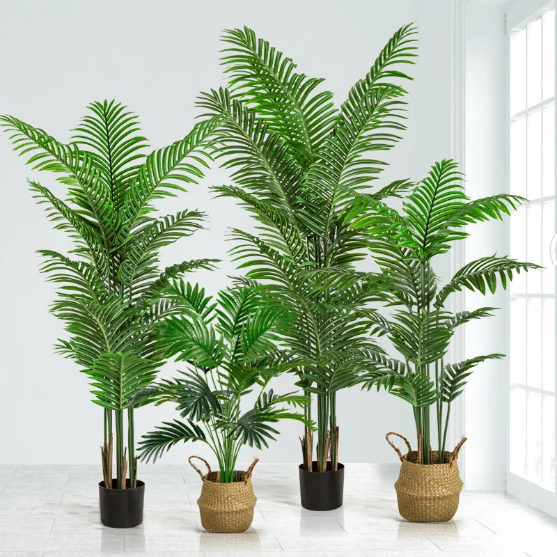 

Simulation green plant Areca palm plant potted home living room decoration ornaments floor indoor fake tree green plant