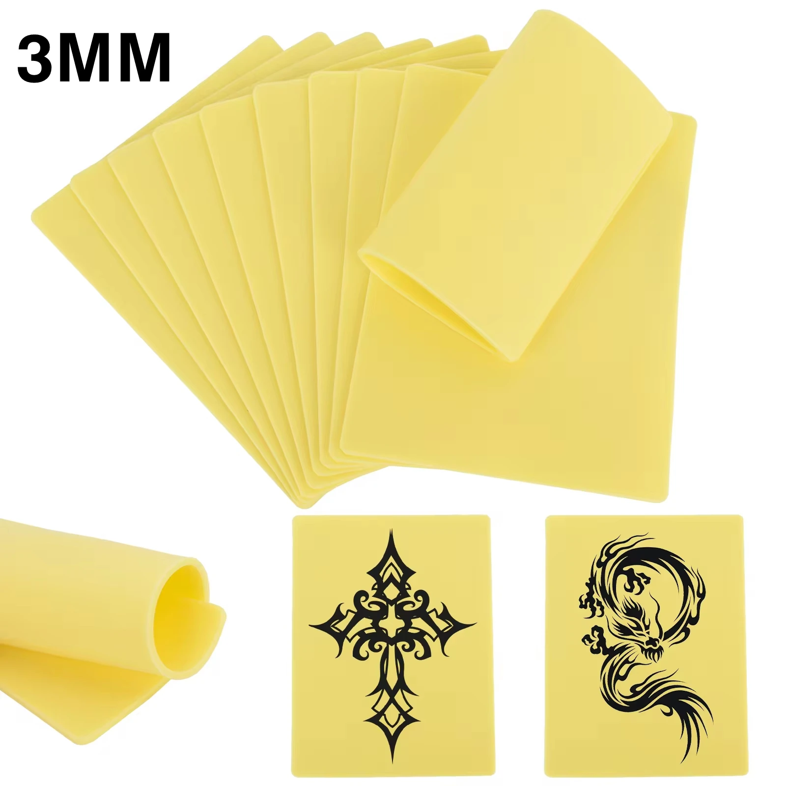 

1/5/10/15pcs Tattoo Practice Skin 3MM Silicone Fake Skin Double-Sided for Permanent Makeup Training Supply Tattoo Accessory