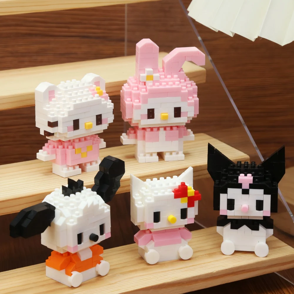 Sanrio Hello Kitty Splicing Building Block Cinnamoroll Mini Blocks Blocos Blocks Kuromi My Melody Cinnamoroll Pochacco Purin