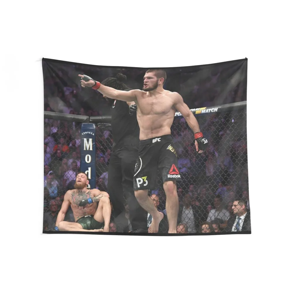 Khabib X Mcgregor Fight Still Tapestry Tapete For The Wall Aesthetic Decoration Tapestry