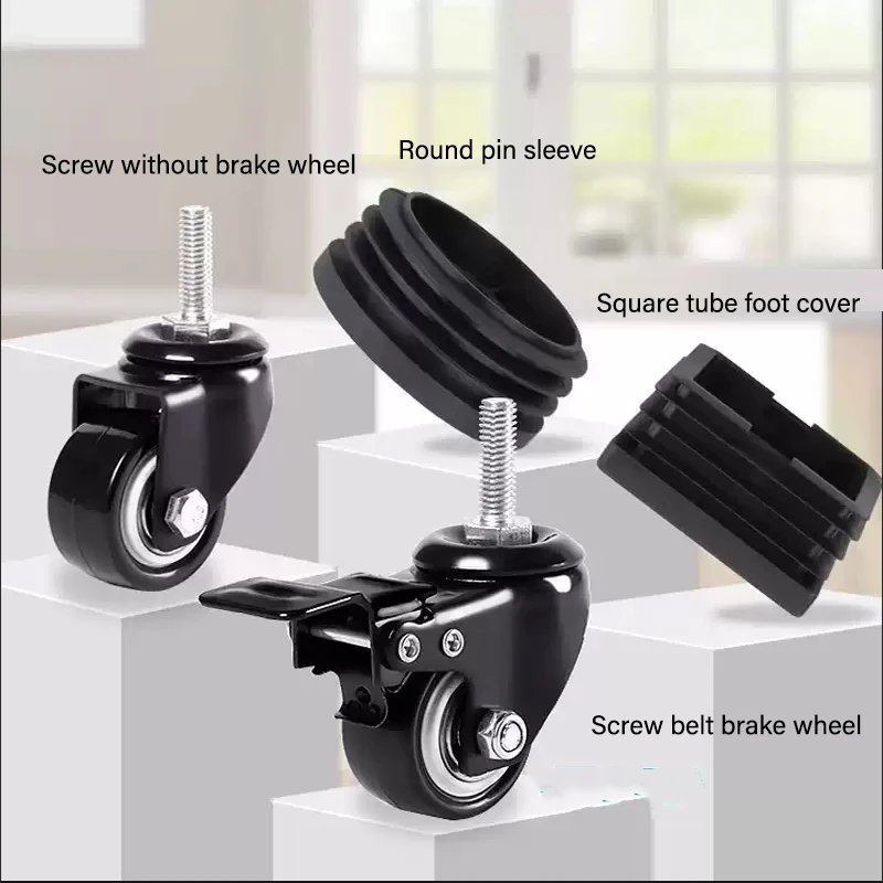 

M8/10 Universal Shelving Wheels Storage Racks Table Legs Coffee Table Legs Table Casters Hangers Mobile Pulleys Silent Casters