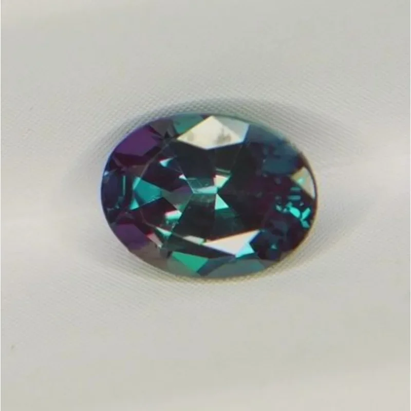 Lab tumbuh Alexandrite batu bentuk Oval, batu berubah warna untuk pembuatan perhiasan Diy dengan sertifikat AGL