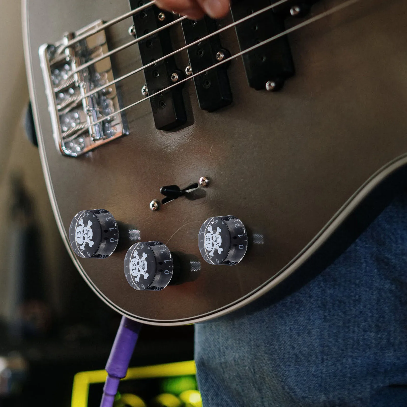 

4 Pcs Skull Knob Potentiometer Knobs Volume Guitar Control Electric Aluminium Caps