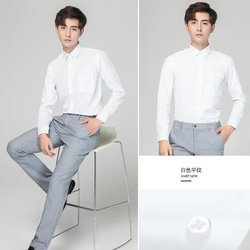 

Мужская одежда: рубашка с длинным рукавом, стиль Y2K, деловой костюм, эластичная, больших размеров, повседневная, модная, оптом