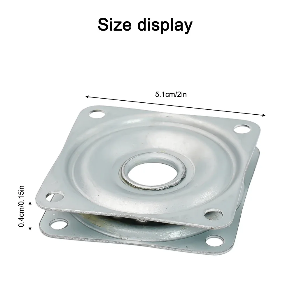 2/3/4 Inch Rotating Bearing Plate Steel Square Lazy Susan 360Degree Bearing Rotating Heavy Duty Rolling Swivel Turntable Plate