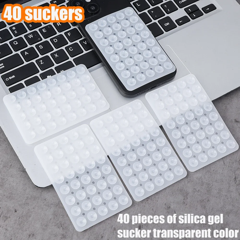 Multifunctional Mobile Phone Silicone Suction Cup 40 Square Holder Stand Double Side Anti Slip Btacket Rubber Suction Pad Mount