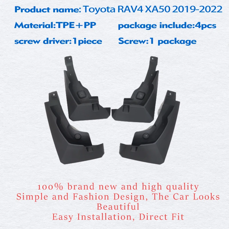 Guardabarros delantero y trasero para Toyota Rav4, accesorio para coche, XA50, 2019-2022, 4 unidades