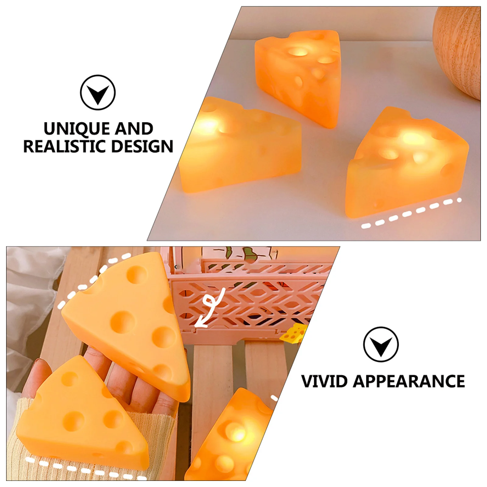 2 قطعة ضوء الليل الجبن البرتقالي الإبداعية مصباح صغير لغرفة النوم سطح المكتب ديكور داخلي الجدول السرير ضوء دافئ