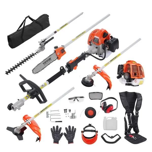 

26CC 6-in-1 Multi-Functional Trimming Tools, Gas Hedge Trimmer, Weed Eater, String Trimmer, Brush Cutter, Edger, Pole Saw