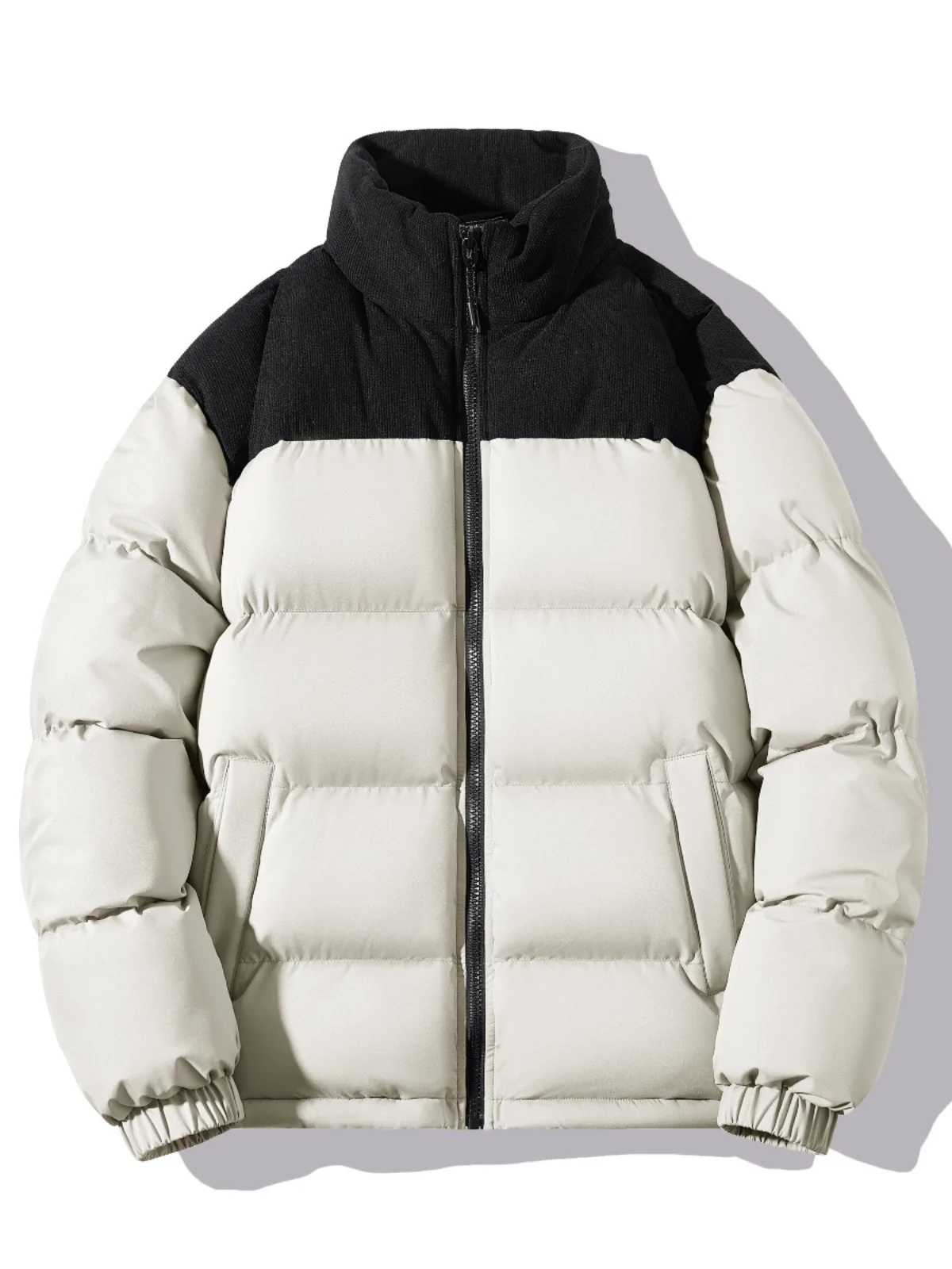 

Winter Jaet Stand Collar down Cotton Men ort Sle Fce Lined Thi Warm Coat Student Color Blo Bread Cotton Coat