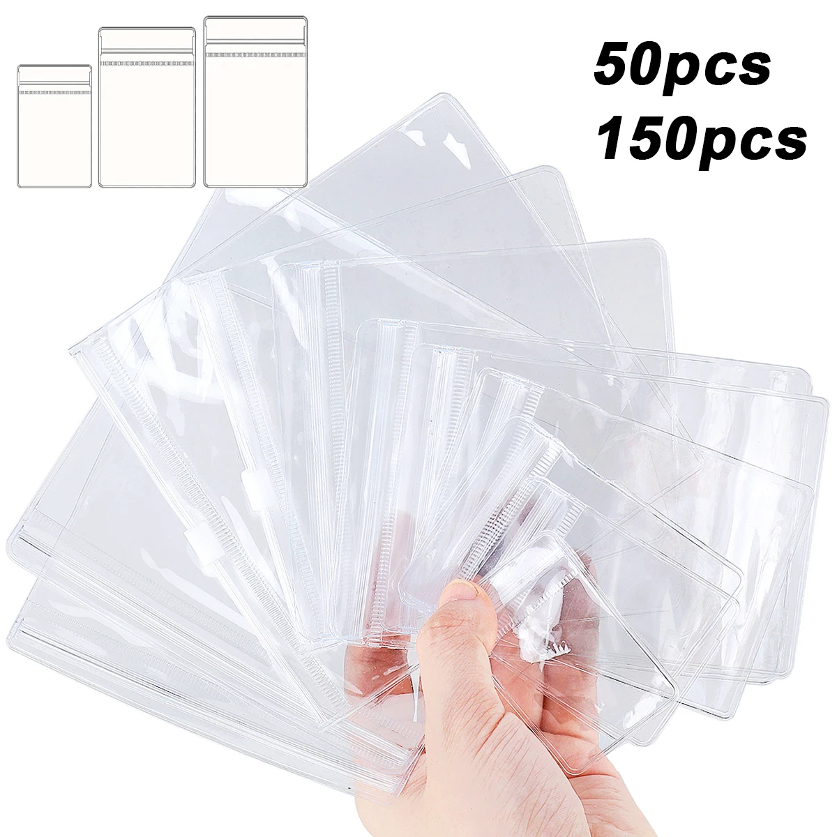 50/150pcs Jewelry Organizer Pouch Bags Transparent PVC Anti-Oxidation Earring Pendant Necklace Bracelet Storage Holder Bags