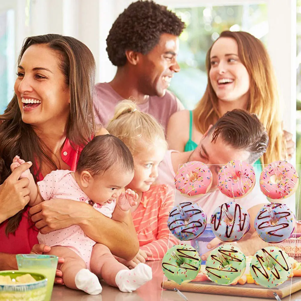 

1Pcs Clear Acrylic Donuts Stand Sturdy Display Holder for Birthday Baby Shower Graduation Party Coffee Shop Kitchen Table