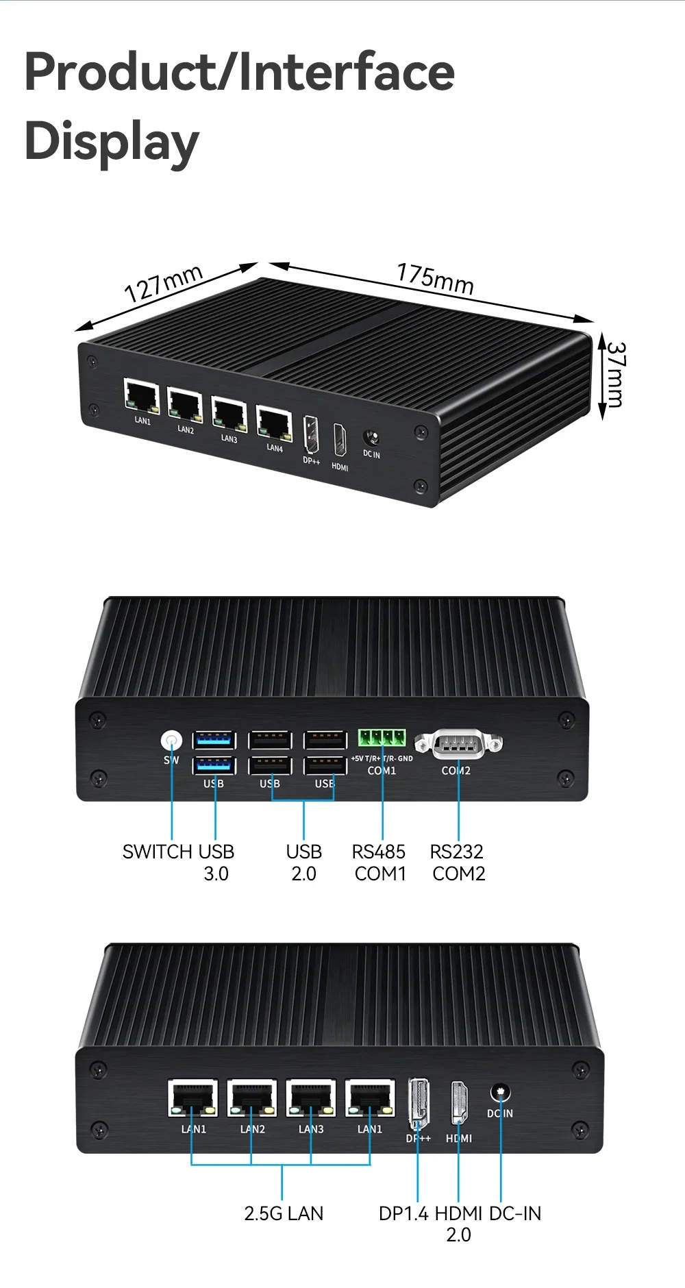 BEBEPC-Roteador Firewall, Mini PC, Intel N100, 2 * COM, RS485, RS232, 4 LAN, DDR4, Ethernet Intel, i225V, i226V, Pfsense, Linux, janelas 11, 4K