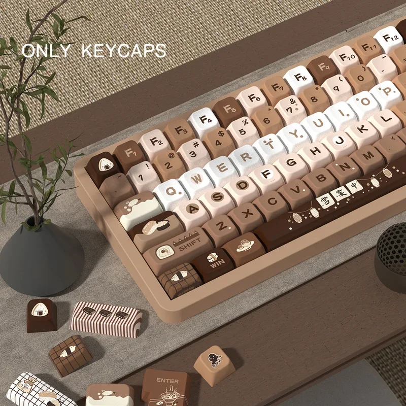 Sushi Roll Theme Keycaps 158 Keys Mda Profile Personalized Office Gaming Esports Japanese Keycap Mechanical Keyboard 7u Iso Key