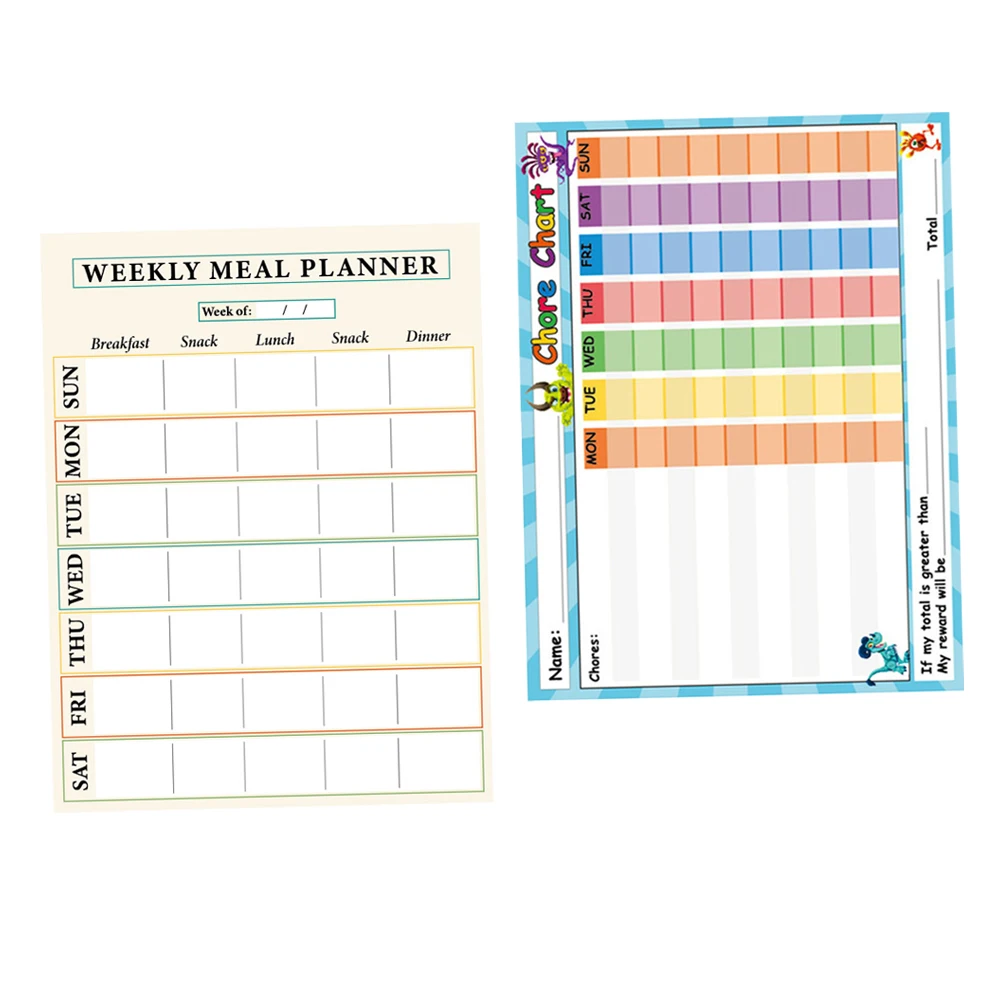 

2pcs Self Adhesive Whiteboard Stickers Calendar Kids Behavior Charts Dry Erase Reusable PVC Classroom Reward System