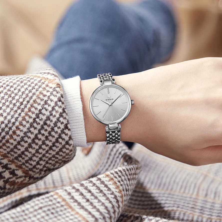 WWOOR Relogio Feminino Watch For Women Waterproof Elegant Ladies Dress Small Bracelet Watches Luxury Fashion Steel Quartz Clock