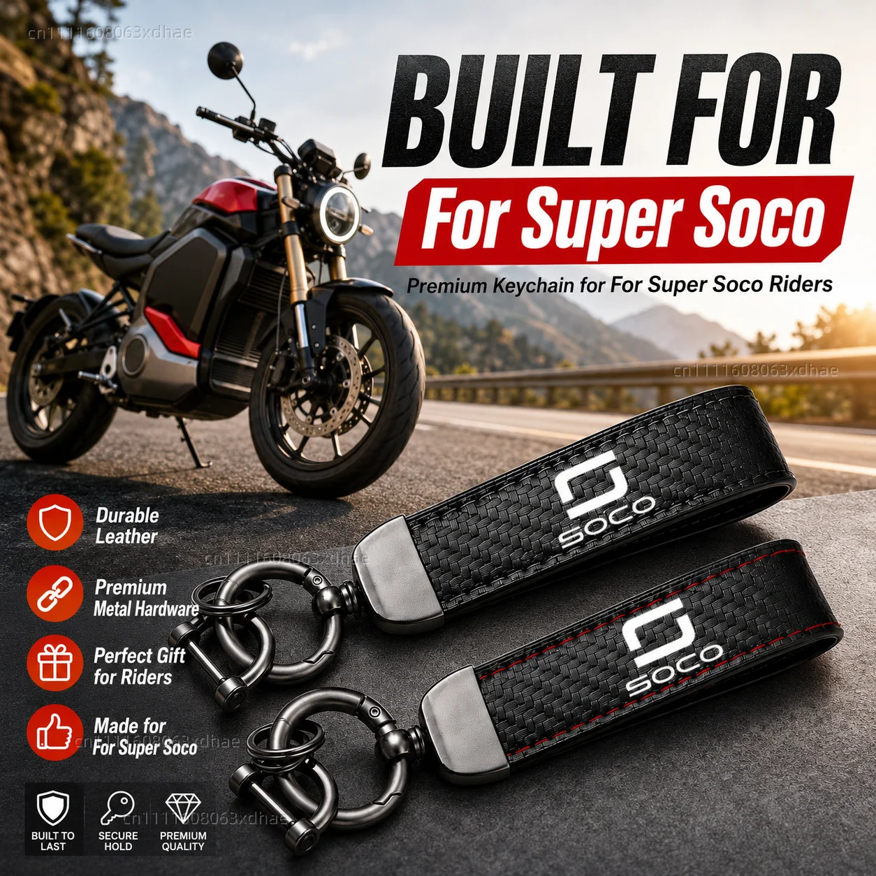 High-Grade Leather Motorcycle Keychain Holder Keyring Accessories For Super Soco CPx CUmini CUx TC 50 TC Max Wanderer TCMax