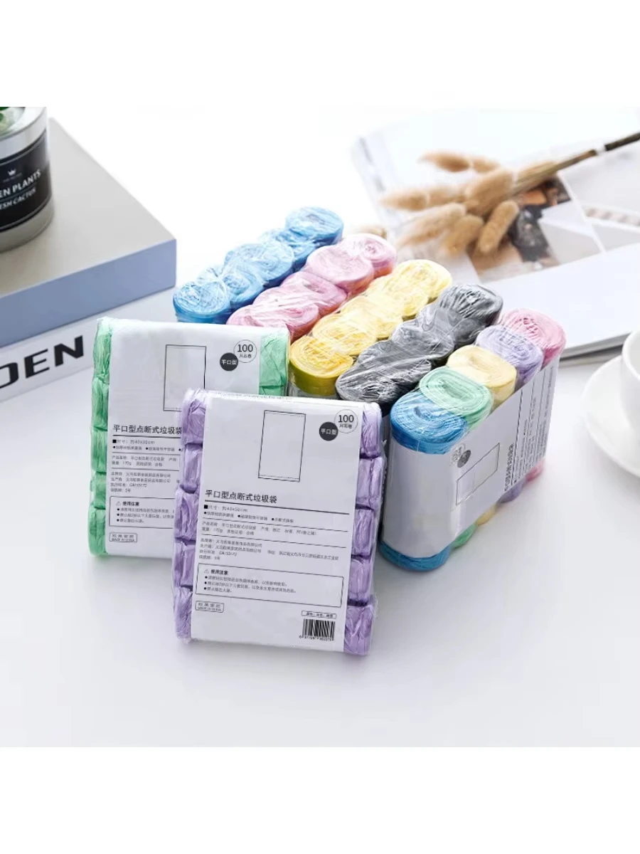 Colorful Disposable Garbage Bags Roll Multicolor Kitchen Trash Bags Waterproof Leakproof Plastic Bin Liners For Home Bathroom - view 4