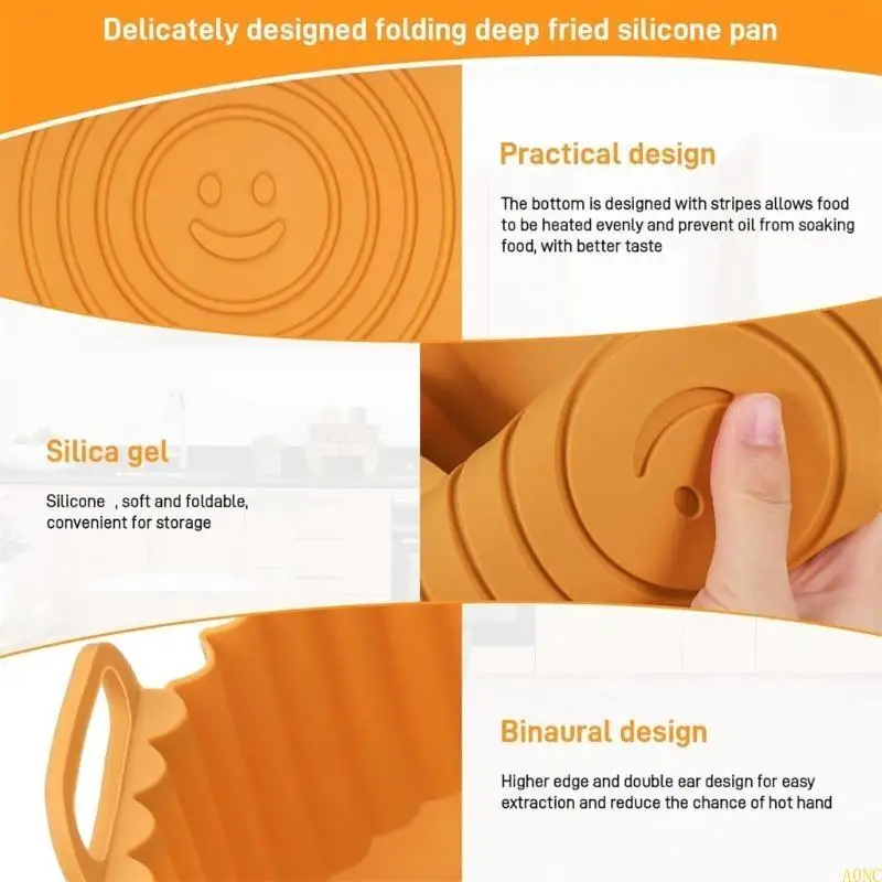 A0NC 4 Gói silicone Air Fryers Basket lót silicone không khí pads phụ kiện không khí thích hợp để nướng và nấu ăn