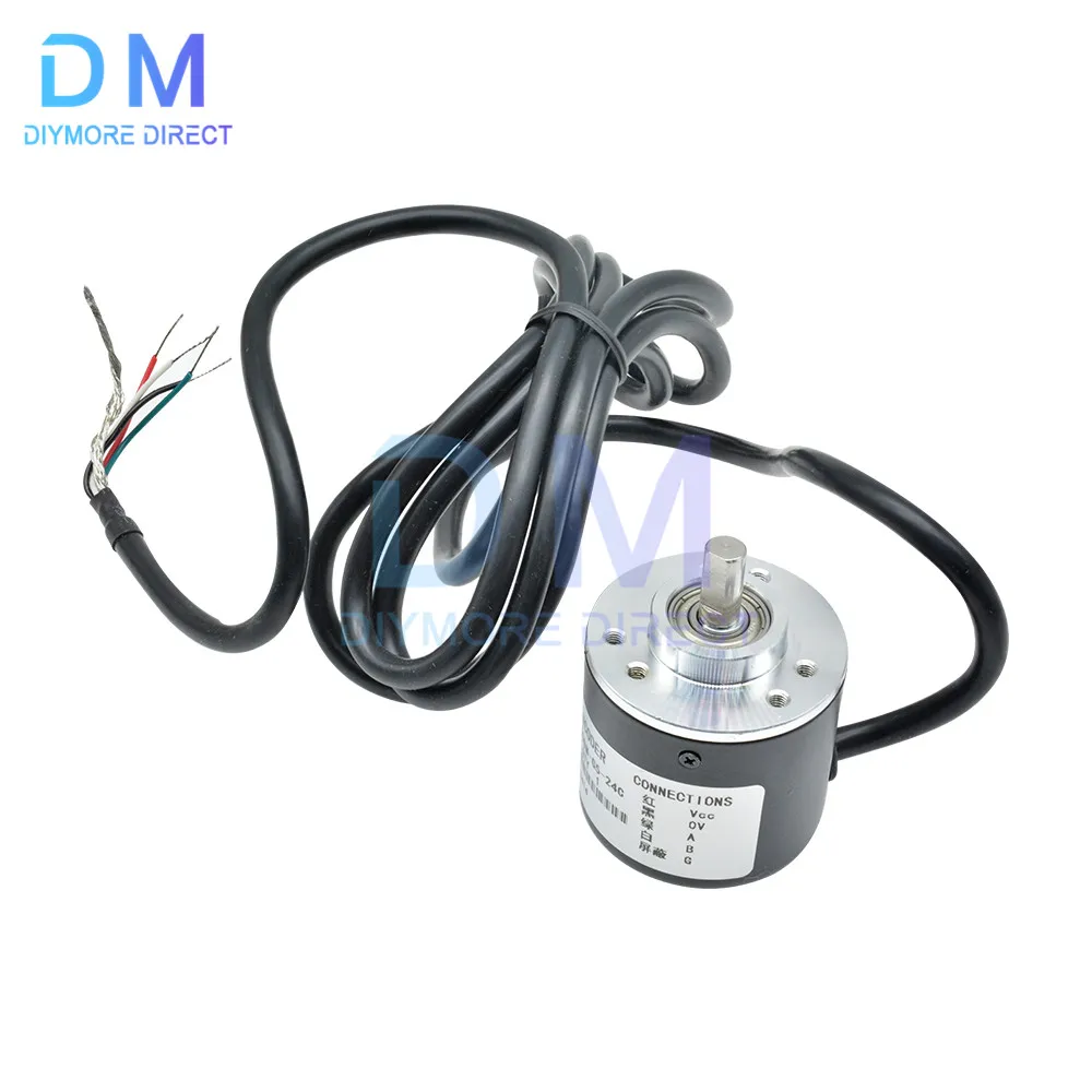 DC 5-24V 360/600 P / R Photoelectric Incremental Rotary Encoder AB Two Phases 6mm Shaft