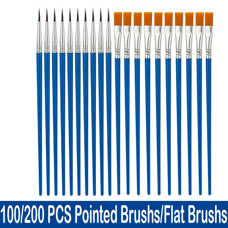 100/200 Pcs Painting Brushes for Painting Handcraft Arts and Craft for Artistic Multifunction Hook Line Art Painting Supplies