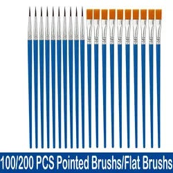 100/200 Uds pinceles de pintura para pintar artes y manualidades para arte multifunción gancho línea arte pintura suministros