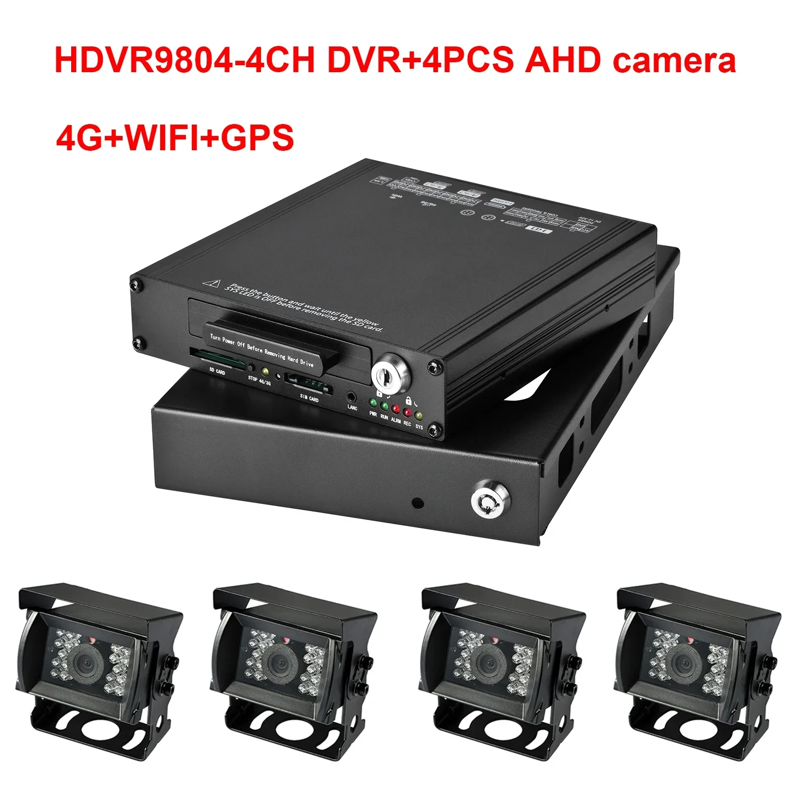 

4G WIFI GPS Security DVR HDVR9804 Mini Mobile DVR with SD Card Slot 4CH HDD Video Record System AHD HDVR Car Bus Truck Vehicle