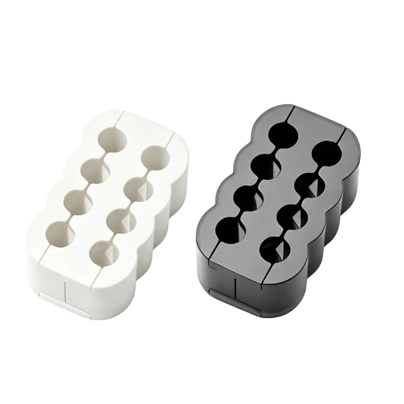 Set mit 8-poligen PC-Kabelführungsklammern, zusammensteckbaren Kabelführungshaltern aus ABS, 10er-Pack für saubereres – Detail 1