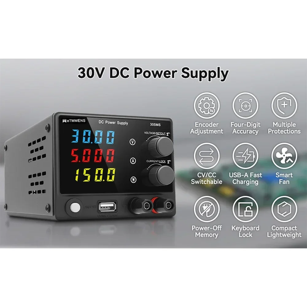 

Adjustable Laboratory DC Power Supply 30V5A Four Digit Display Mini Phone Repair Voltage Regulator bench Switching Power Supply