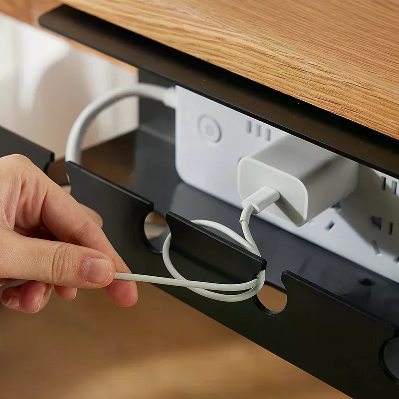 Under Desk Cable Management Cable Tray Under Desk with Clamp Power Strip Cord Holder No Drilling Sturdy Spacious Supplies - view 5