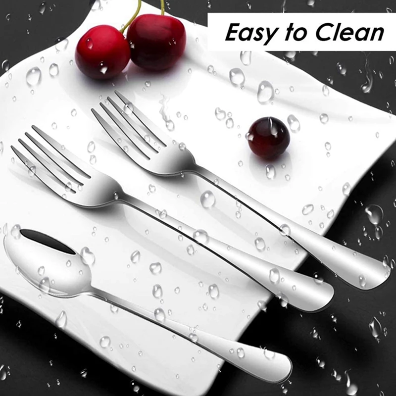 Set Of 24, Stainless Steel Dinner Forks And Spoons, Find Top Heavy-Duty Forks (8 Inch) And Spoons (7 Inch) Cutlery Set