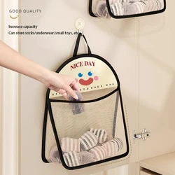 Underwear Storage Bag Wall Hanging Breathable Mesh Bag Socks Storage Bag Wardrobe Organizer Toy Doll Storage Bag With Hook