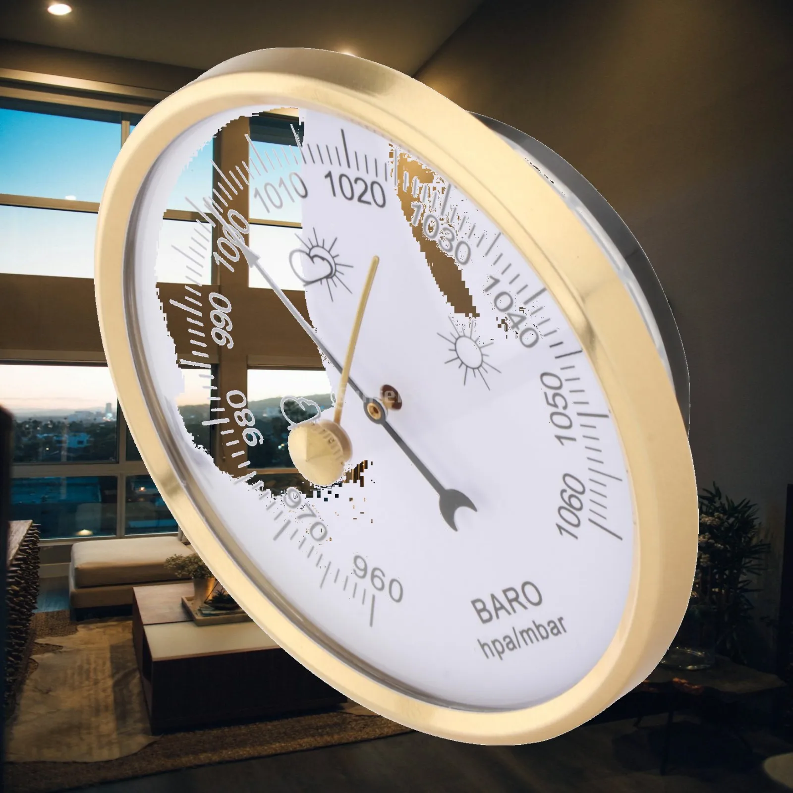 Hanging Barometer Meter for Garden Patio 90mm Clear Dial Mechanical Weather Gauge Indoor Outdoor Accurate